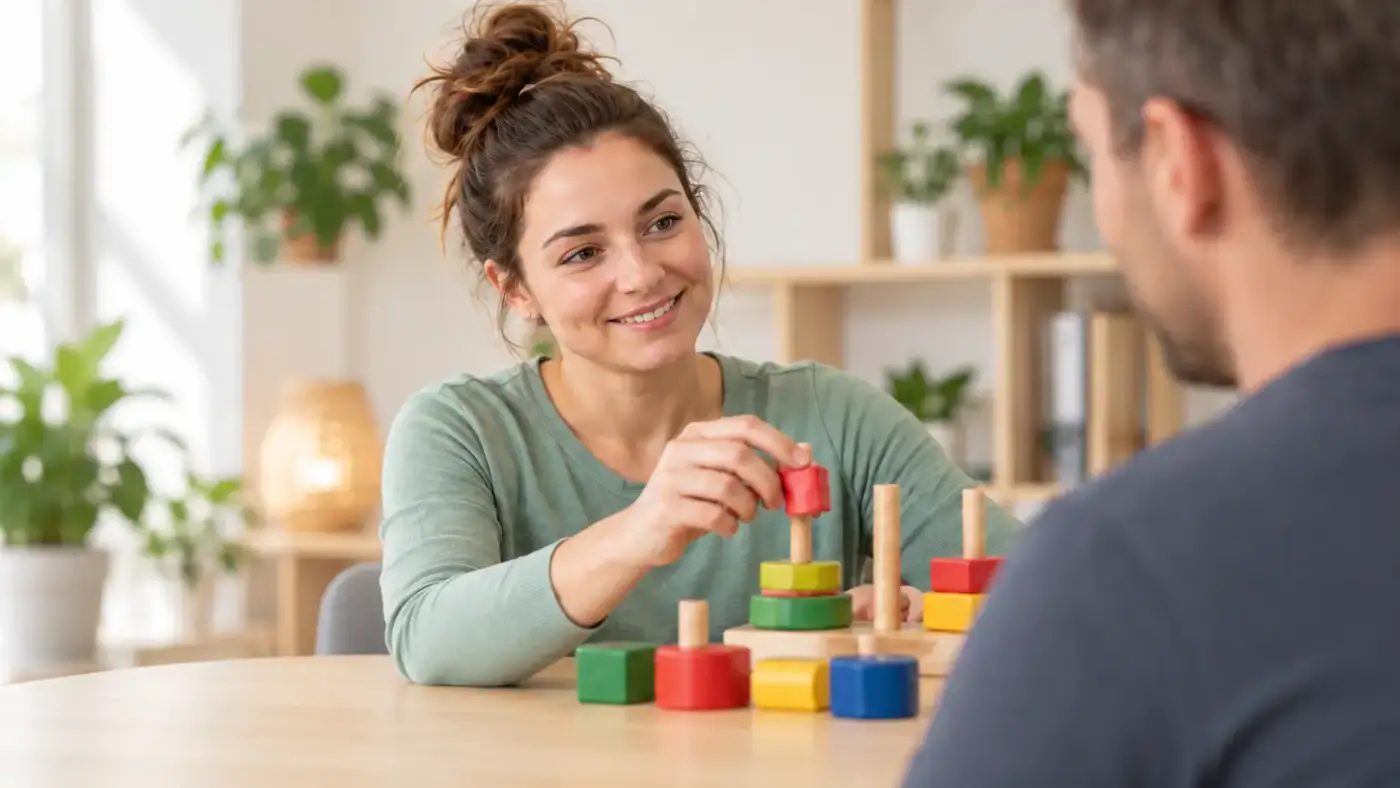 Erwachsene Person im ergotherapeutischen Training